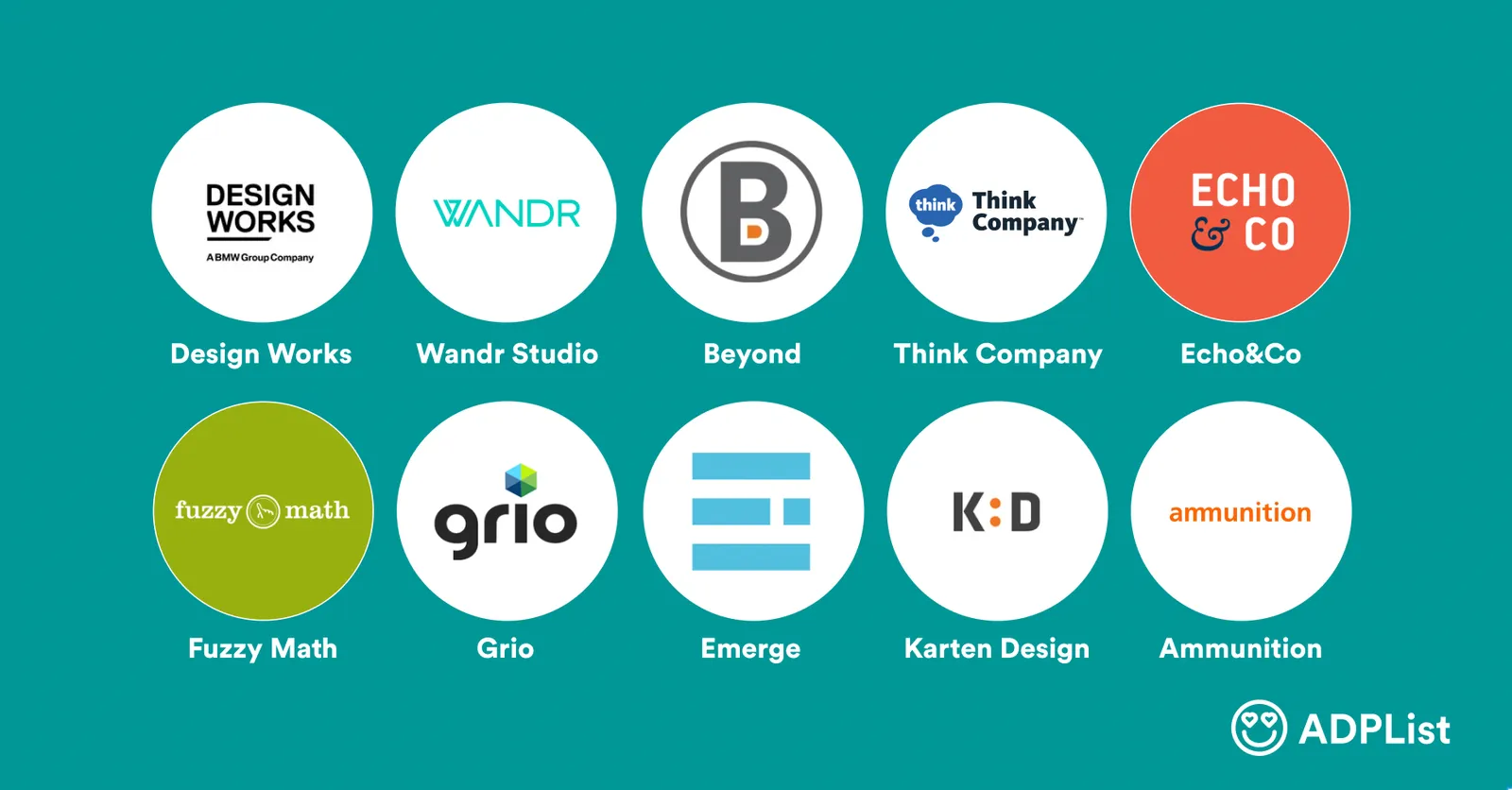 Banner graphic for ADPList&rsquo;s list of the 10 best product design companies to work for in the USA