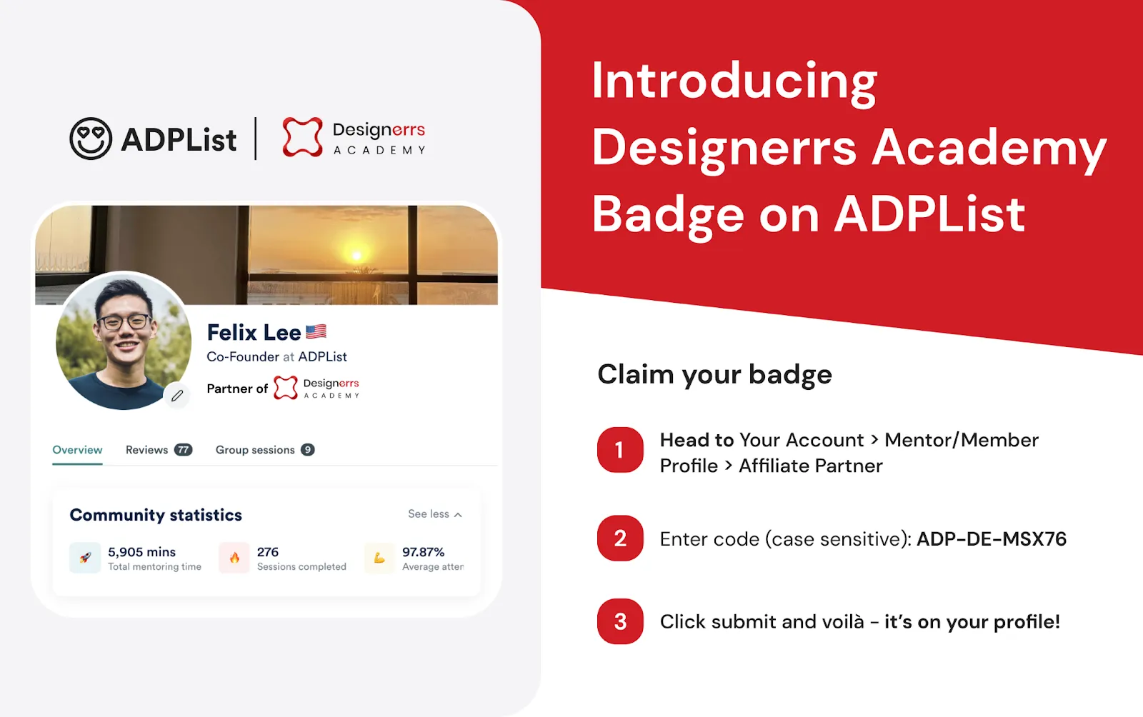  ADPList Partners With India’s Top UX UI Design Academy - Designerrs Academy — image 1