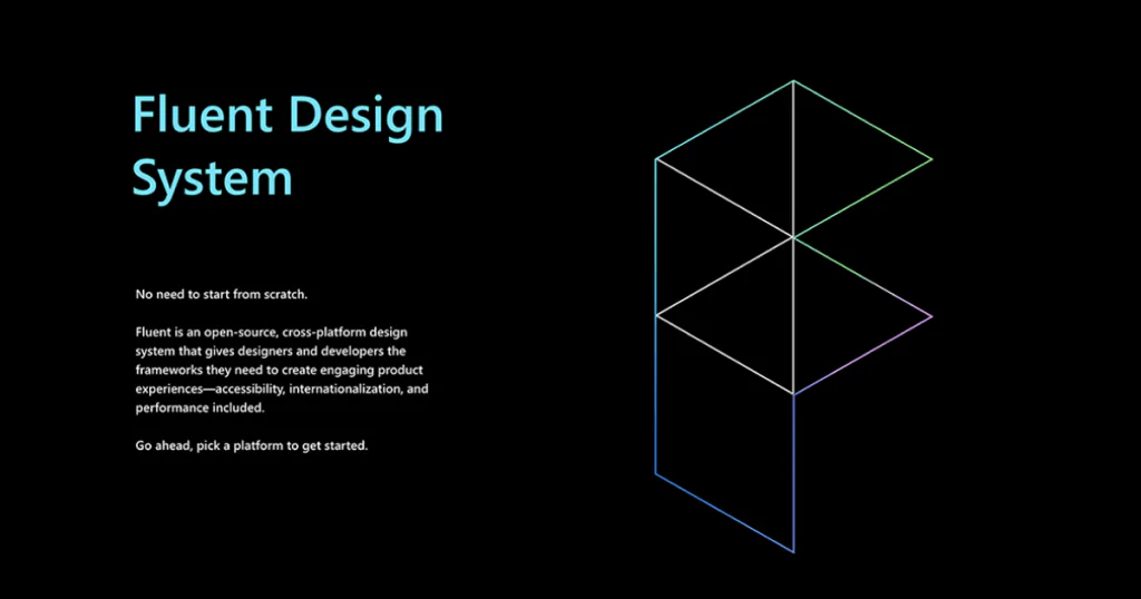 Microsoft Fluent Design System overview slide - getting started!.