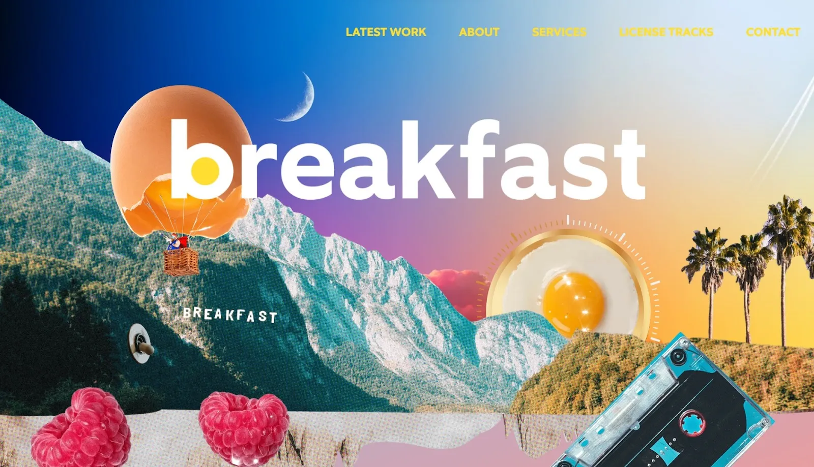 Creative Website Design: Breakfast Retro Website Design Sample