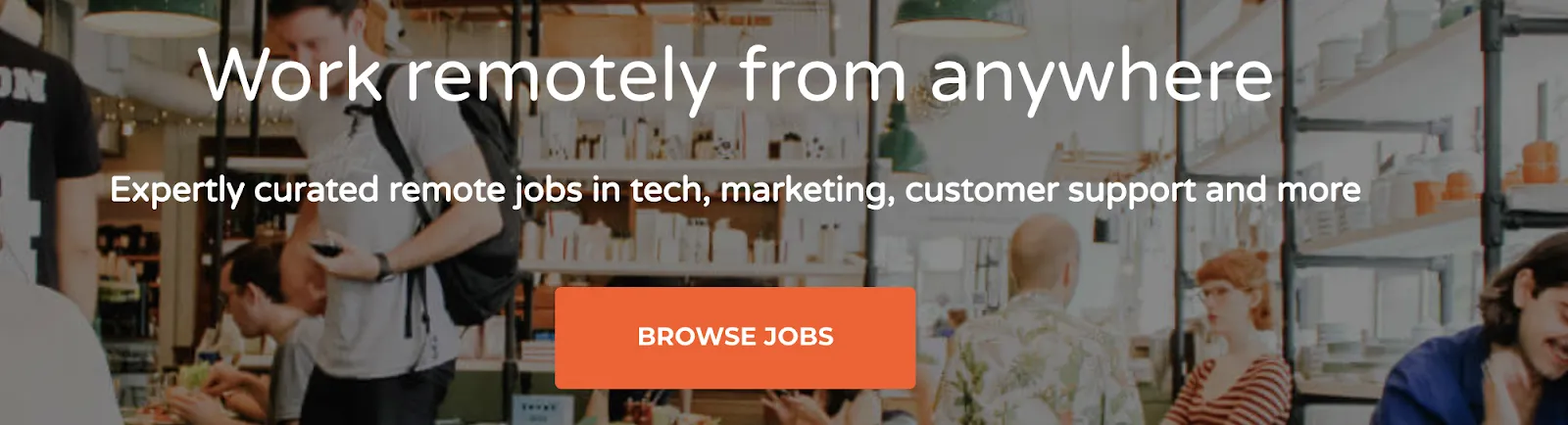 Jobspresso remote job board homepage with categories for design, tech, and marketing roles