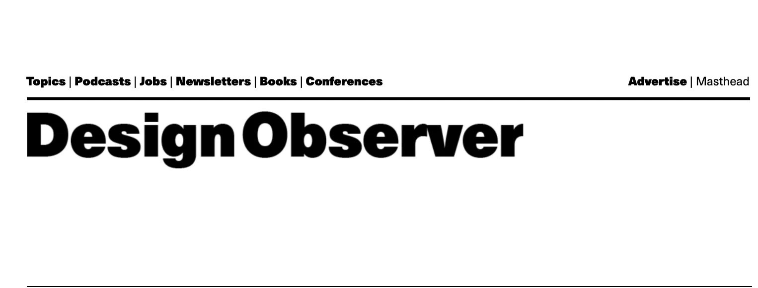 Design Observer jobs page with listings spanning design, architecture, and visual culture